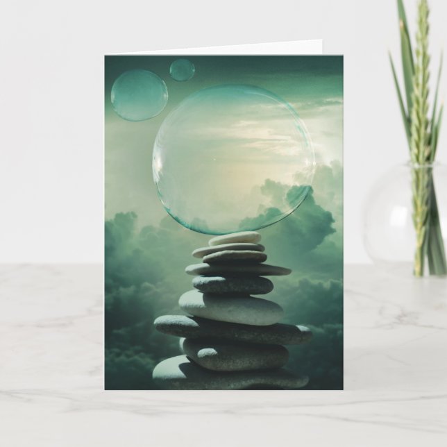Tarjeta Burbuja sobre piedras (Anverso)
