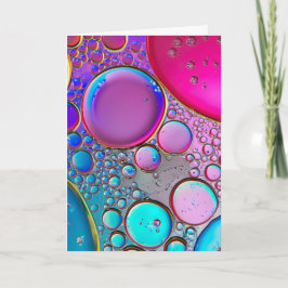 Tarjeta Burbujas Arte líquido en blanco