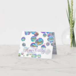 Tarjeta Burbujas coloridas saludos de feliz cumpleaños