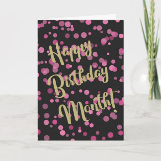 Tarjeta Burbujas del mes de cumpleaños feliz