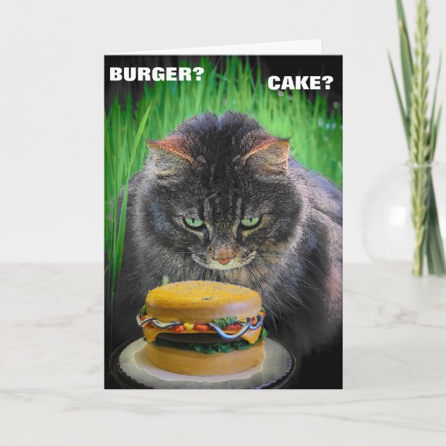 Tarjeta ¿Burger o Pastel para tu cumpleaños? (Anverso)