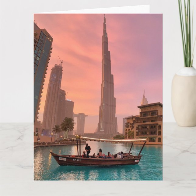 Tarjeta Burj Khalifa Bote Lake Cityscape (Anverso)
