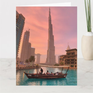 Tarjeta Burj Khalifa Bote Lake Cityscape