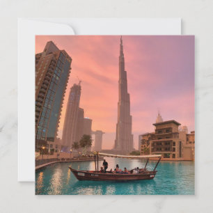 Tarjeta Burj Khalifa Bote Lake Cityscape