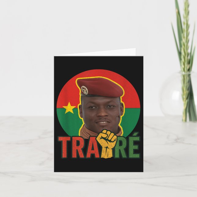 Tarjeta Burkina Faso: Capitán Bravo Ibrahim Traoré _ Thom (Anverso)