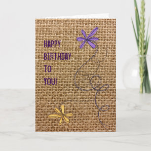 Tarjeta Burlap Birthday