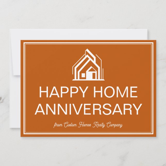 Tarjeta Burnt Orange Real Estate Business Custom Marketing (Anverso)