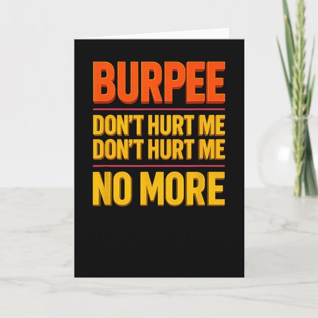Tarjeta Burpee Don't Hurt Me Funny Fitness 90s Workout Bol (Anverso)