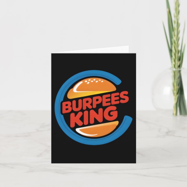 Tarjeta Burpees King Cardio Gym Bodybuilding Burger Lover (Anverso)