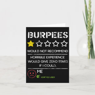Tarjeta Burpees No Recomendaría Cero Estrellas Graciosas G