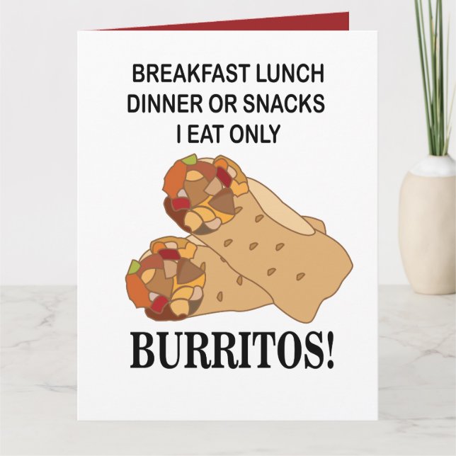 Tarjeta Burritos Yo Sólo Comí Burrito (Anverso)