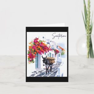 Tarjeta Burro de la isla griega de Santorini en tradiciona