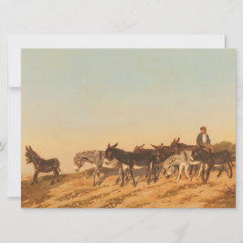 Tarjeta Burros en el sur de Francia (por Eugène Burnand)