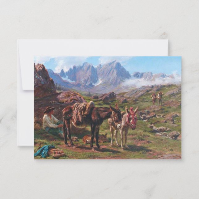 Tarjeta Burros en los Pirineos (Rosa Bonheur) (Anverso)