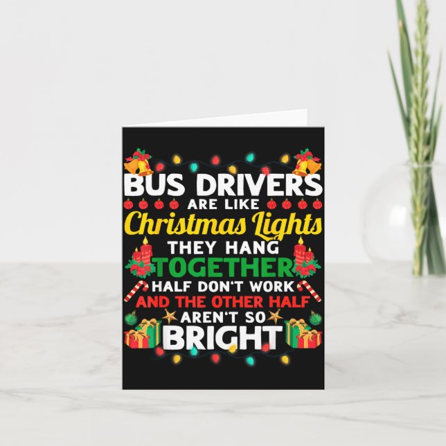 Tarjeta Bus Driver Co-worker Christmas Surprise Uni-adults (Anverso)