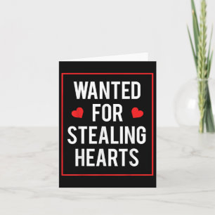 Tarjeta Buscado Por Robar Corazones San Valentín Niños Adu