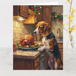 Tarjeta Buscador de Navidad en la encimera de la cocina Be