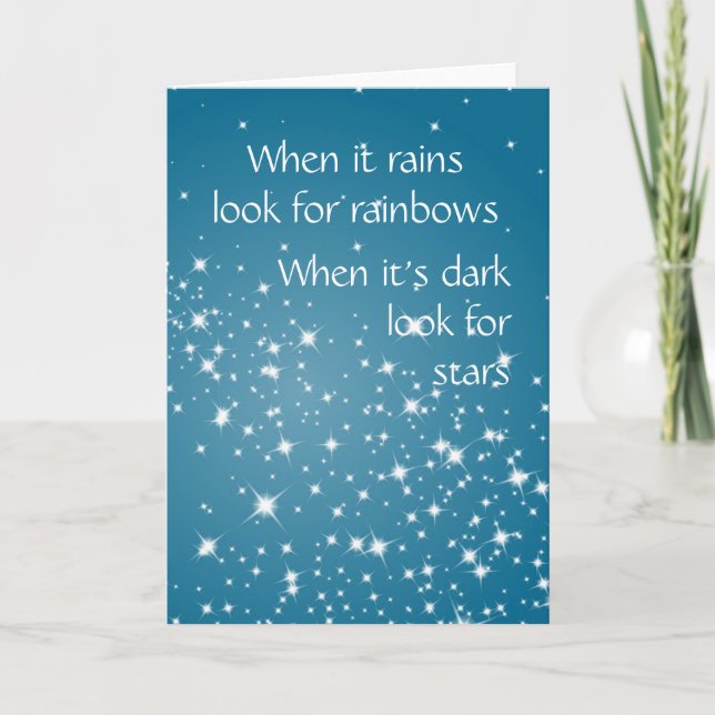 Tarjeta Buscar estrellas cuando una cita Inspiradora oscur (Anverso)