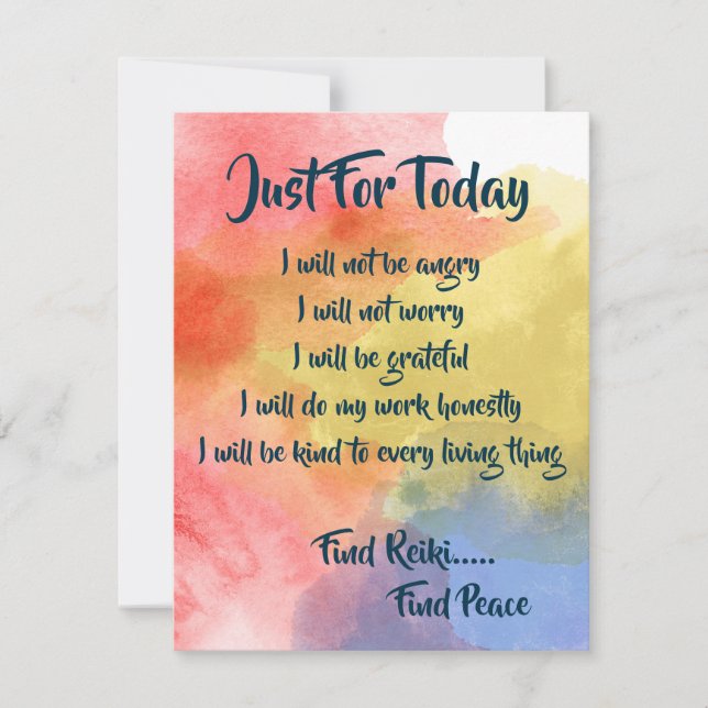 Tarjeta Buscar Reiki, Buscar huella acuarela de paz (Anverso)
