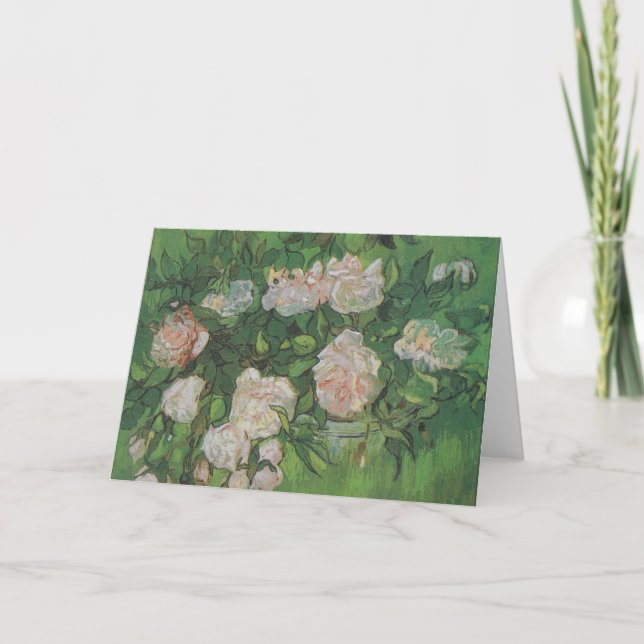 Tarjeta Bush Rosa por Vincent Van Gogh (Anverso)