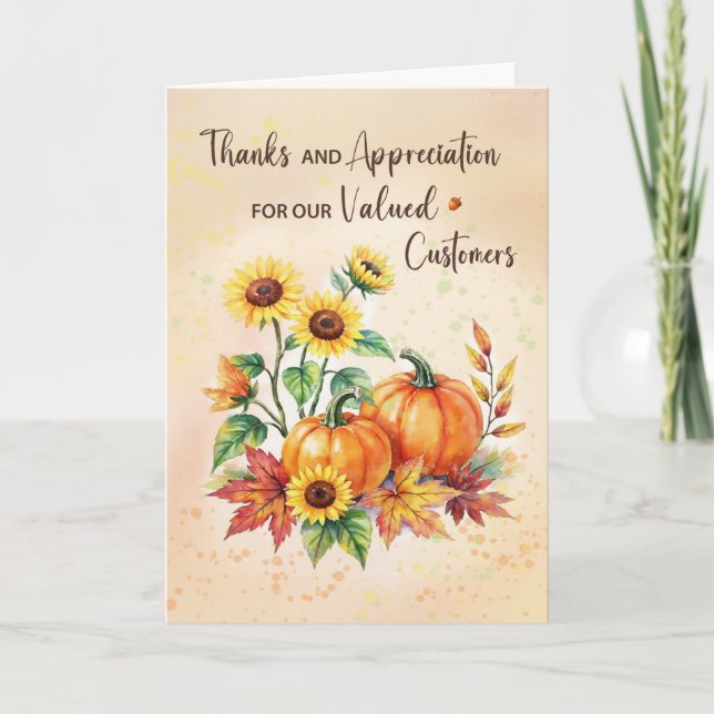 Tarjeta Business Customer Appreciation on Thanksgiving  (Anverso)