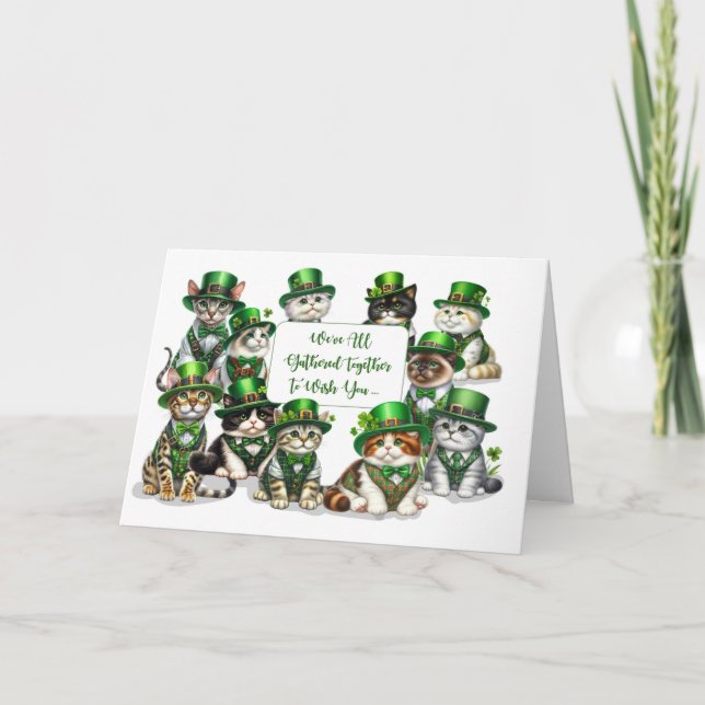 Tarjeta Business St Patricks Day De Gatos Graciosos Del Gr (Anverso)