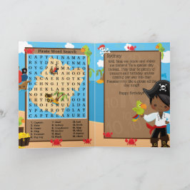 Tarjeta Búsqueda de palabras del capitán pirata para niños