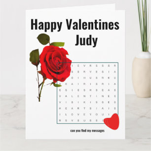 Tarjeta Búsqueda de palabras del día de San Valentín