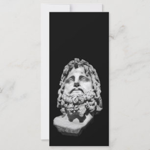 Tarjeta Busto de mármol grecorromano clásico en blanco y n