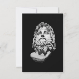 Tarjeta Busto de mármol grecorromano clásico en blanco y n