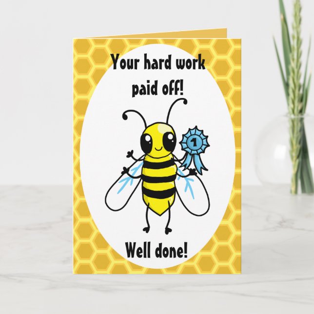 Tarjeta Busy Bee Difícil trabajo de felicitaciones (Anverso)