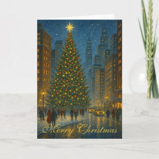 Tarjeta Busy City Christmas Elegant Custom Greeting