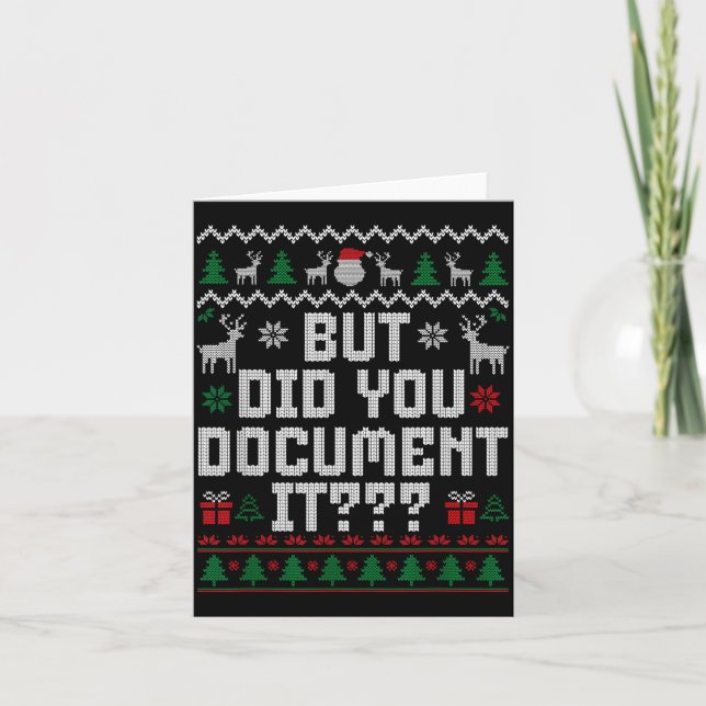 Tarjeta But Did You Doent It Funny Office Christmas Ugly S (Anverso)