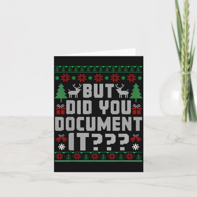 Tarjeta But Did You Doent It Funny Office Christmas Ugly S (Anverso)