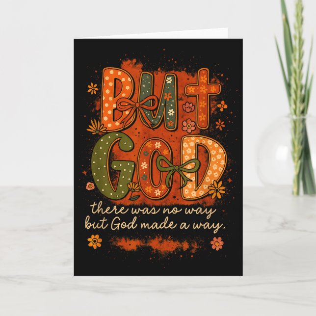Tarjeta But God Made A Way Floral Faith Quote Christian Gi (Anverso)