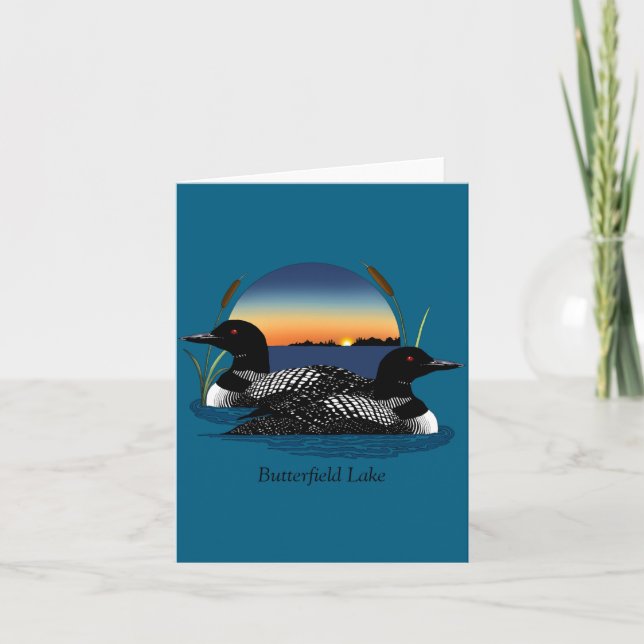 Tarjeta Butterfield Lake Loon Pair  (Anverso)