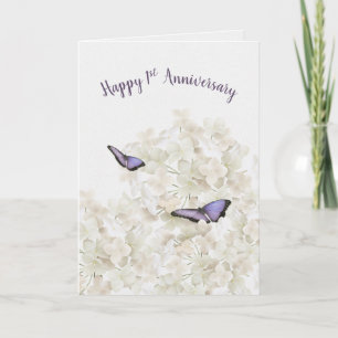 Tarjeta Butterflies en el primer aniversario de la hidrang
