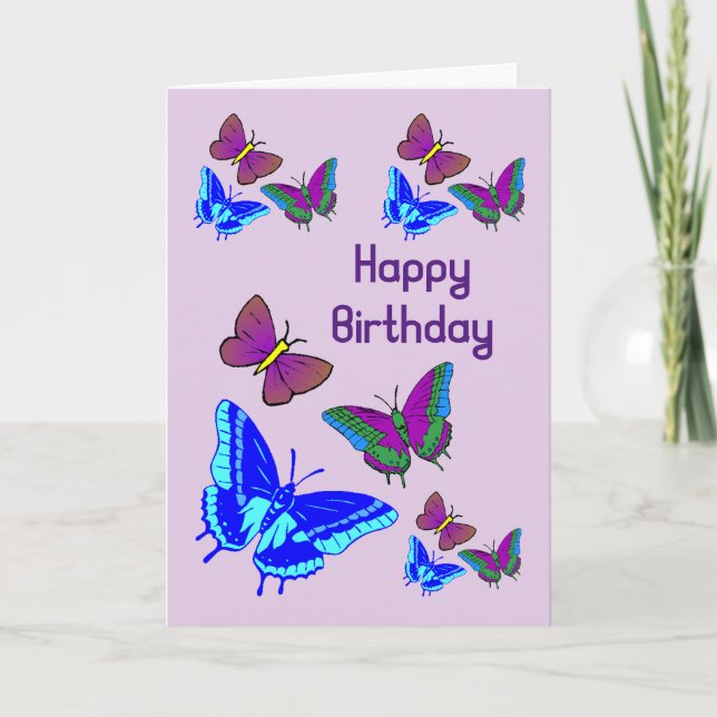 Tarjeta Butterflies Happy Birday Card (Anverso)
