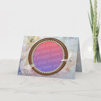 Tarjeta Butterflies, Lace and roses Photo Frame