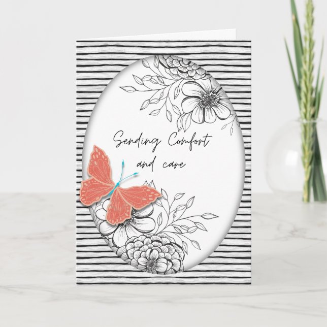 Tarjeta Butterfly and Botanicals Sympathy  (Anverso)