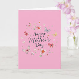 Tarjeta Butterfly and Floral Happy Mother's Day Card