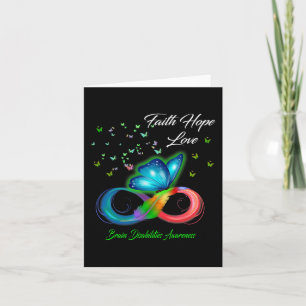 Tarjeta Butterfly Faith Hope Love Brain Disabilities Aware