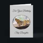 Tarjeta Butterfly Step Daughter Birday<br><div class="desc">Tarjeta de saludo mariposa,  tarjeta de cumpleaños escalonada hija que puede personalizar con cualquier texto de su elección. Si necesita ayuda para personalizar,  póngase en contacto con nosotros a través del enlace de esta página. Tarjeta de cumpleaños Butterfly step-child</div>