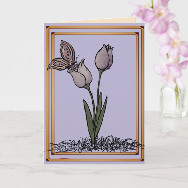 Tarjeta Butterfly Tulips Card (Orquídea)