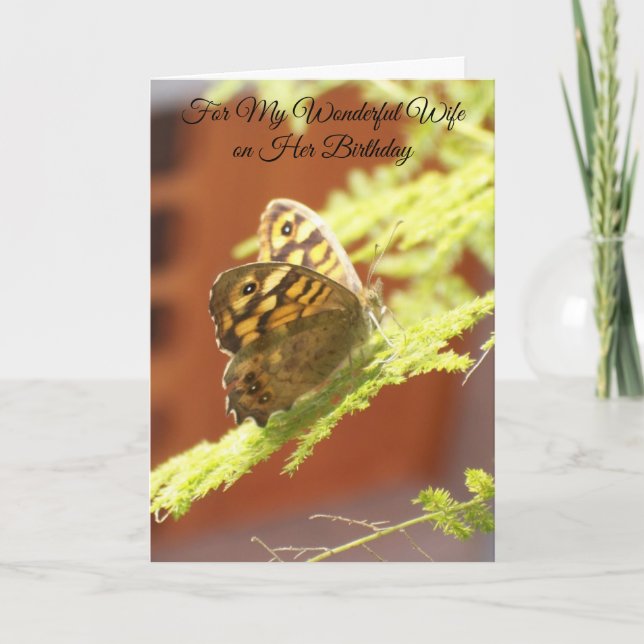 Tarjeta Butterfly Wife Birthday Card (Anverso)