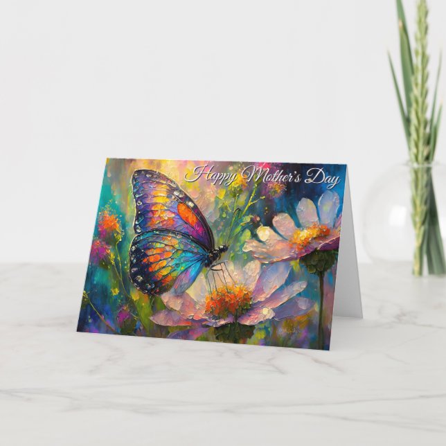 Tarjeta Butterfly Wildflower Sunrise Mother's Day (Anverso)