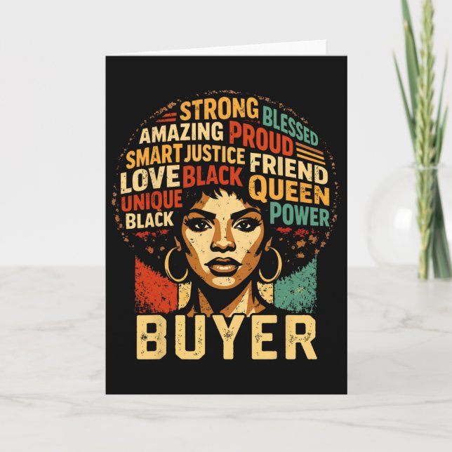 Tarjeta Buyer Black History Month Powerful Black Pride Art (Anverso)