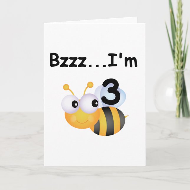 Tarjeta Buzz Bumblebee camisetas de tercer cumpleaños y re (Anverso)