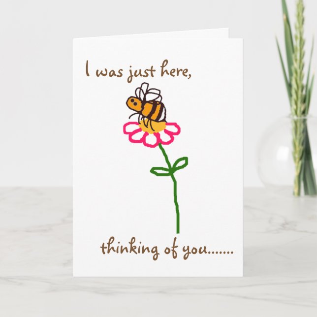 Tarjeta BuzzAboutBees 'Pensando en ti' - Bee pequeño dulce (Anverso)