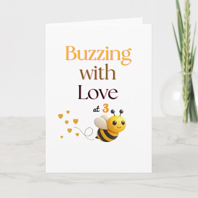 Tarjeta Buzzing with Love Birthday Card – Sweet Bee Design (Anverso)